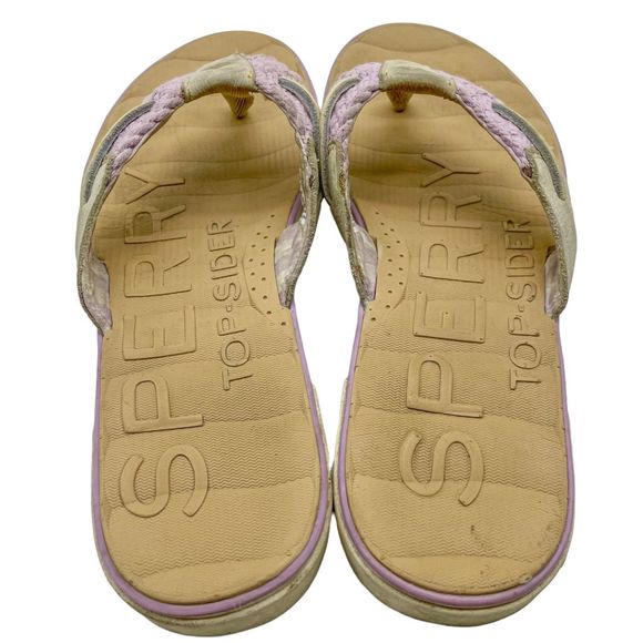 Sperry Topsider Leather Oar Creek Woven Flip Flip Sandal - Picture 8 of 12